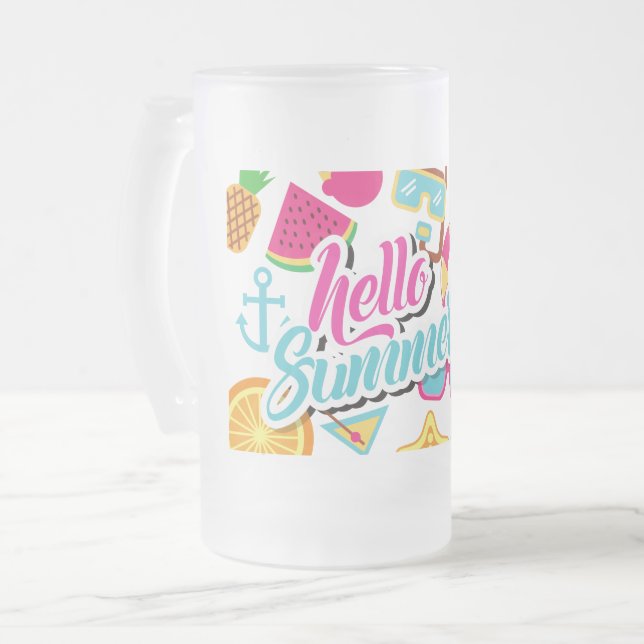 Taza De Cristal Esmerilado Hola Summer Frosted Glass Mug (Anverso izquierdo)