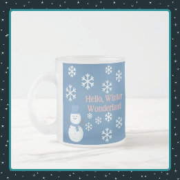 Taza De Cristal Esmerilado Hola, Winter Wonderland