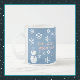 Taza De Cristal Esmerilado Hola, Winter Wonderland