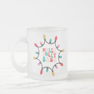 Taza De Cristal Esmerilado Holly jolly babe navidad luz
