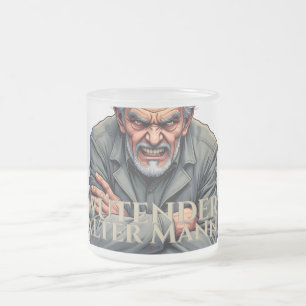 Taza De Cristal Esmerilado Hombre anciano enfadado - Ilustración de dibujos a