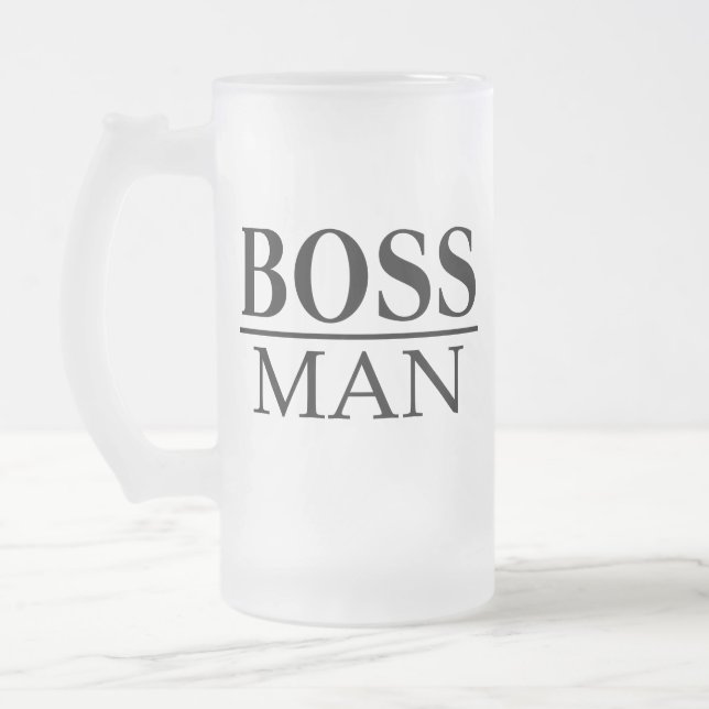 TAZA DE CRISTAL ESMERILADO HOMBRE DE BOSS (Izquierda)