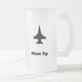 Taza De Cristal Esmerilado Hombre de Jet Up