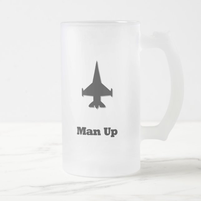 Taza De Cristal Esmerilado Hombre de Jet Up (Derecha)