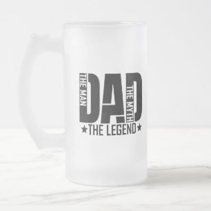 Taza De Cristal Esmerilado Hombre de leyenda de papá