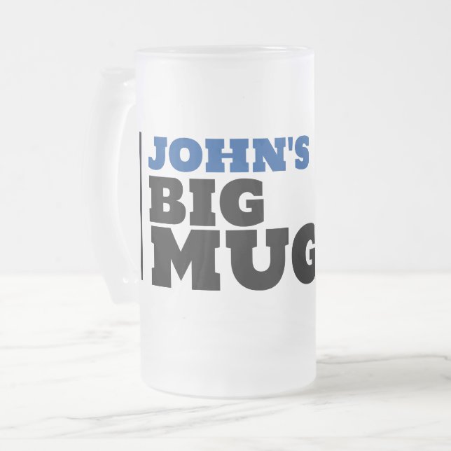 TAZA DE CRISTAL ESMERILADO HOMBRE RUGADO PERSONALIZADO BIG MUG (Anverso izquierdo)