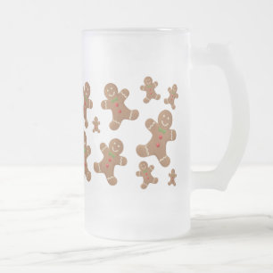 TAZA DE CRISTAL ESMERILADO HOMBRES DE PAN DE JENGIBRE
