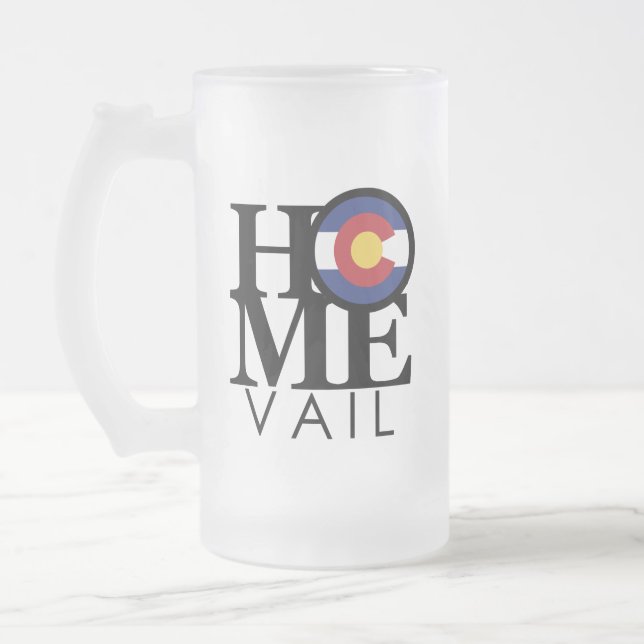 Taza De Cristal Esmerilado HOME Vail Colorado (Izquierda)