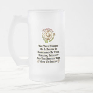 Taza De Cristal Esmerilado Honestidad Integridad Respeto MXT