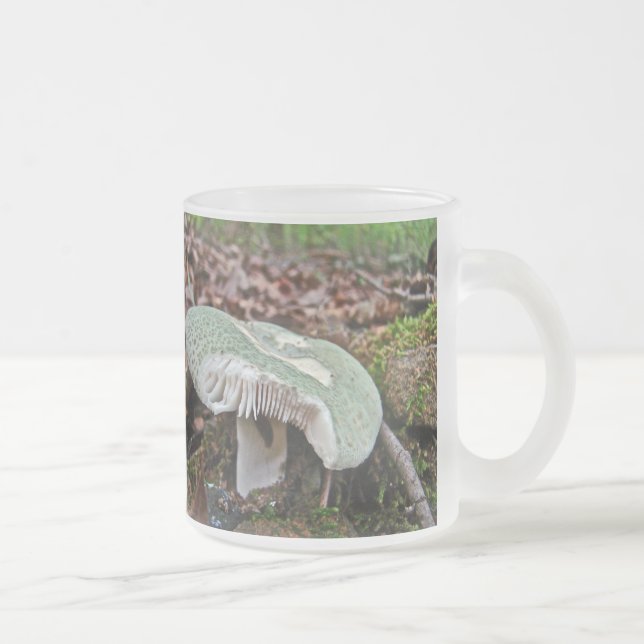 Taza De Cristal Esmerilado Hongos verdes - Russula cruusosa (Derecha)