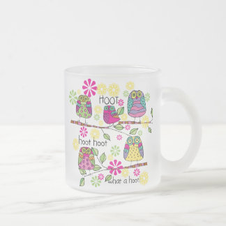 Taza De Cristal Esmerilado Hootie Owls
