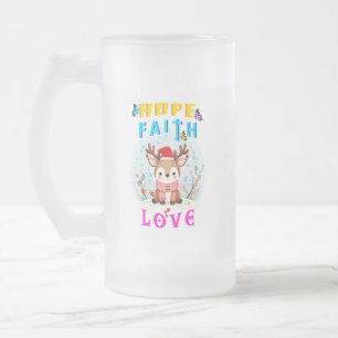 Taza De Cristal Esmerilado Hope Faith Love