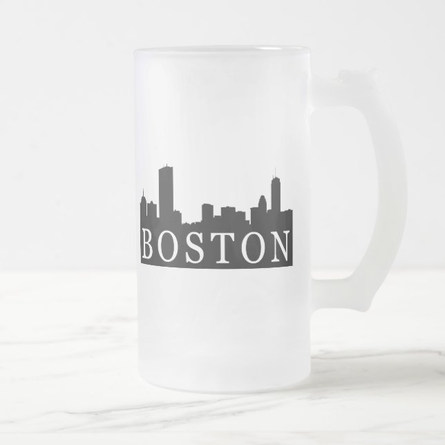 Taza De Cristal Esmerilado Horizonte de Boston (Derecha)