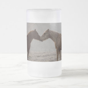 Taza De Cristal Esmerilado Horse Love Frosted Mug