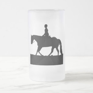 Taza De Cristal Esmerilado Horse Silhouette