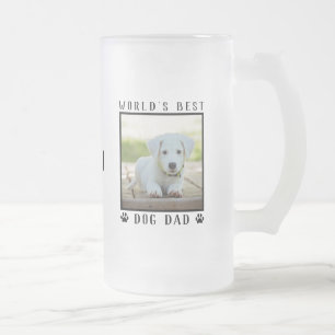 Taza De Cristal Esmerilado Huellas de patas del mejor papá de perros del mund