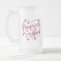 Huellas en mi corazón - Mug de escarcha rosada Ros