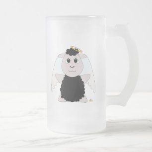 Taza De Cristal Esmerilado Huggable Angel Black Sheep