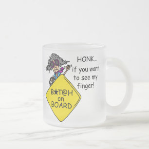 Taza De Cristal Esmerilado Humor de la rabia del camino