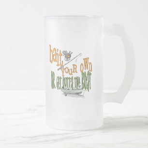 Taza De Cristal Esmerilado Humor divertido de pesca de fango de pesca
