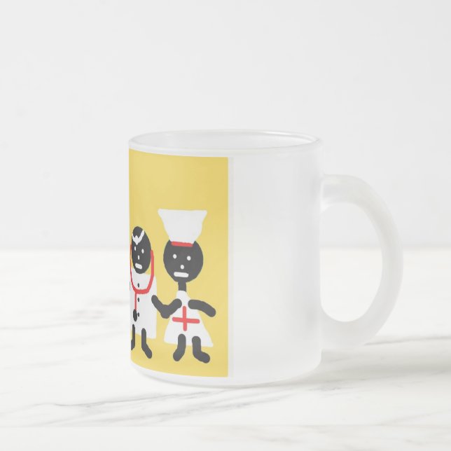 Taza De Cristal Esmerilado Humor médico (Derecha)