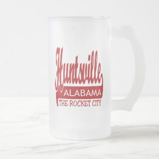Taza De Cristal Esmerilado Huntsville, Alabama la ciudad de Rocket