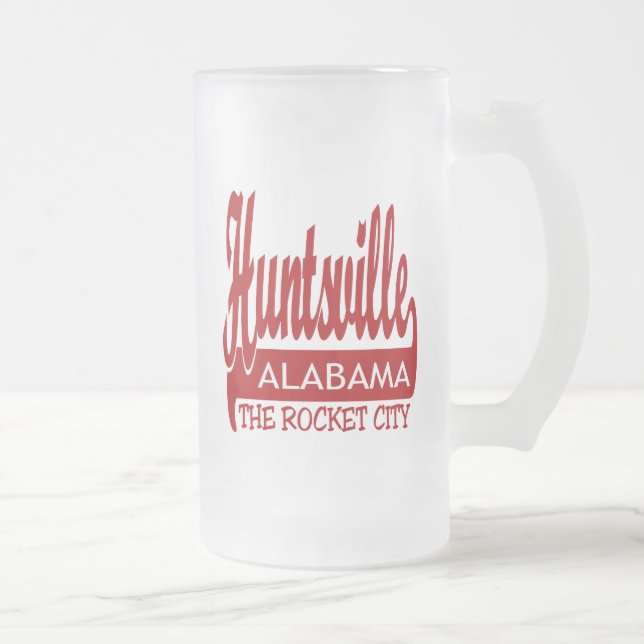 Taza De Cristal Esmerilado Huntsville, Alabama la ciudad de Rocket (Derecha)