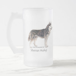 Taza De Cristal Esmerilado ¡Husky siberiano!