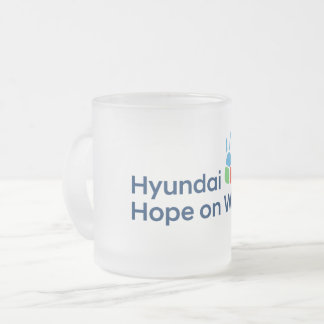 Taza De Cristal Esmerilado Hyundai Hope on Wheels Frosted Coffee Mug