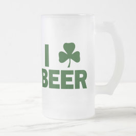 Taza De Cristal Esmerilado I cerveza del trébol