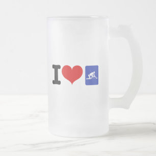 Taza De Cristal Esmerilado I Heart Curling