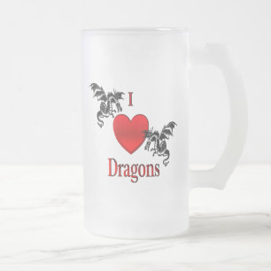 Taza De Cristal Esmerilado I Heart Dragons