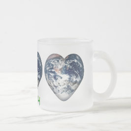 Taza De Cristal Esmerilado I Heart Earth (I H (Tierra del H H))