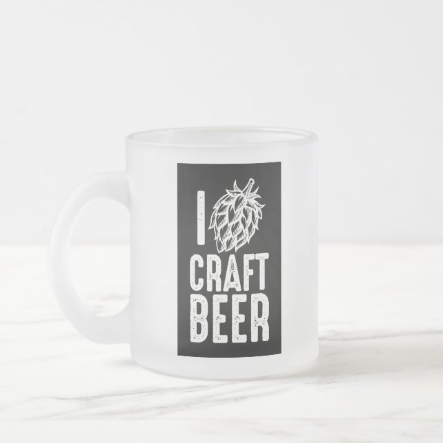 Taza De Cristal Esmerilado I Hop Craft Beer (Izquierda)
