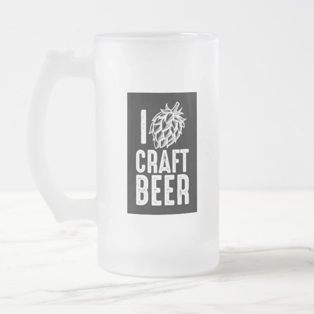 Taza De Cristal Esmerilado I Hop Craft Beer (Izquierda)