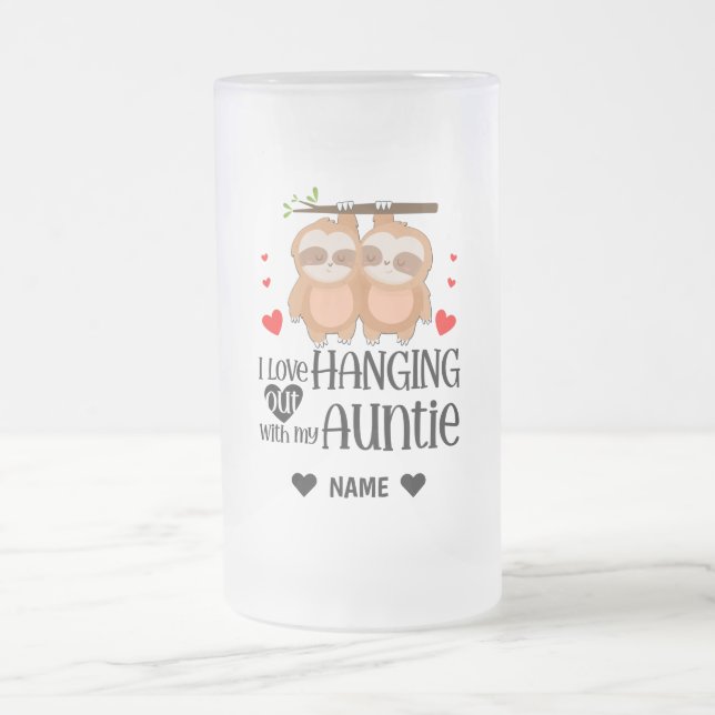 Taza De Cristal Esmerilado I Love Hanging with my AUNTIE (Centro)