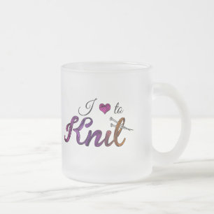 Taza De Cristal Esmerilado I love to Knit