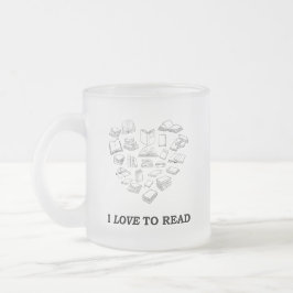 Taza De Cristal Esmerilado I Love to Read