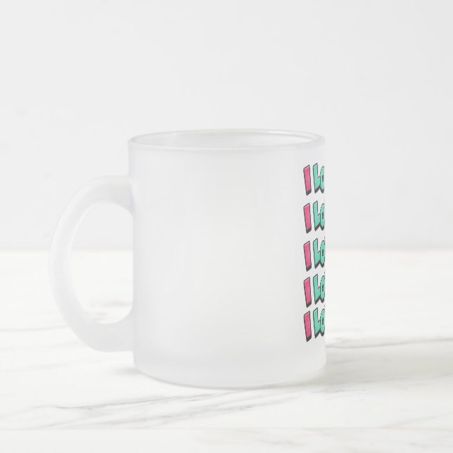 Taza De Cristal Esmerilado I Love You – Romantic Minimal Love Design (Izquierda)