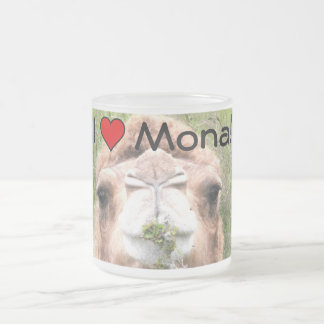 Taza De Cristal Esmerilado ¡I ♥ Mona!