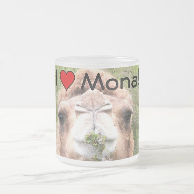 Taza De Cristal Esmerilado ¡I ♥ Mona! (Centro)
