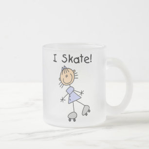 Taza De Cristal Esmerilado I Skate - Chica Roller Skater