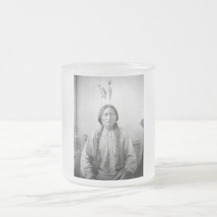Taza De Cristal Esmerilado Icono Americano Nativo: Líder Lakota Sitting Bull