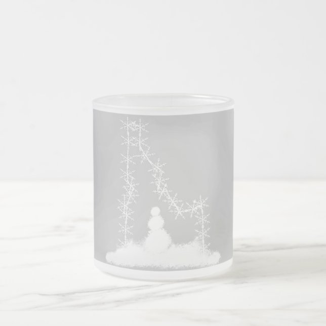 Taza De Cristal Esmerilado Idaho Snowflake (Centro)