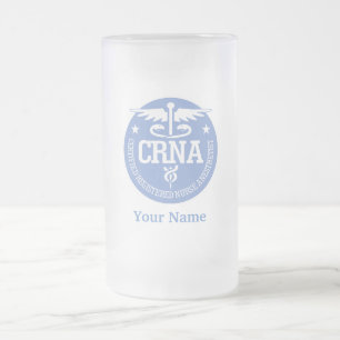 Taza De Cristal Esmerilado Ideas del regalo del caduceo CRNA