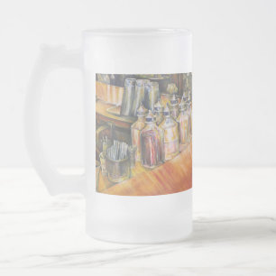 Taza De Cristal Esmerilado Ideografía de la luz dorada