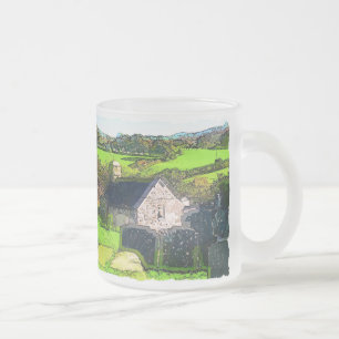 TAZA DE CRISTAL ESMERILADO IGLESIA RURAL