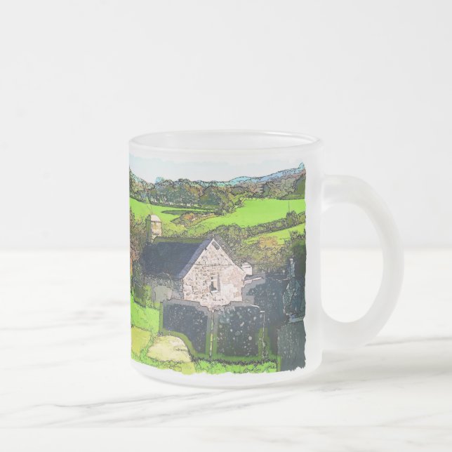 TAZA DE CRISTAL ESMERILADO IGLESIA RURAL (Derecha)