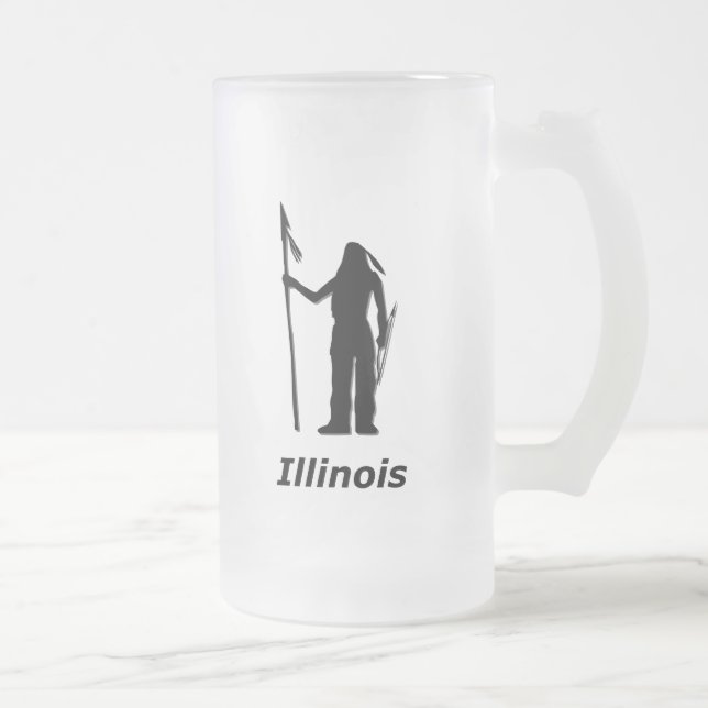 Taza De Cristal Esmerilado Illinois indio (Derecha)