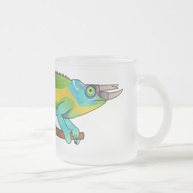 Taza De Cristal Esmerilado Ilustracion chameleon personalizado de Jackson (Derecha)